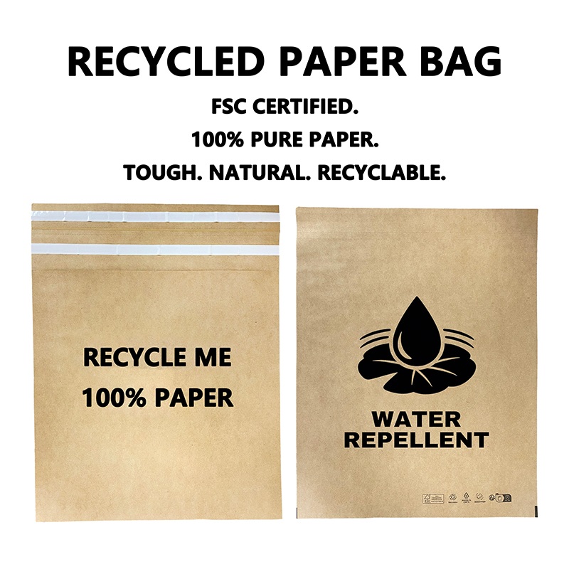 Custom Recycled Paper Mailing Bag helps brands Reduce Plastic Packaging waste