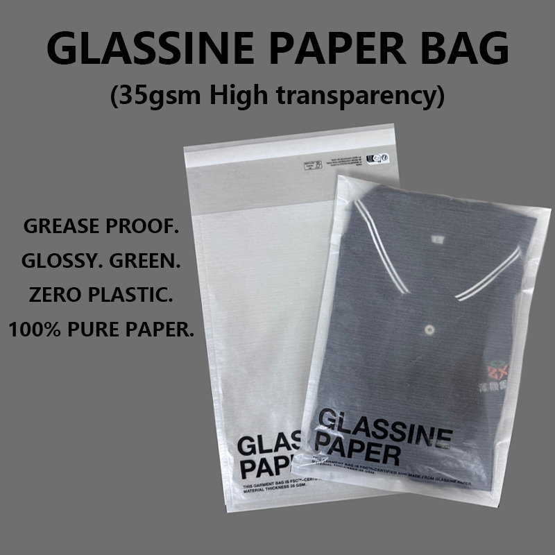 Custom High Transparency Glassine Paper Bag with Self Adhesive Sigillum