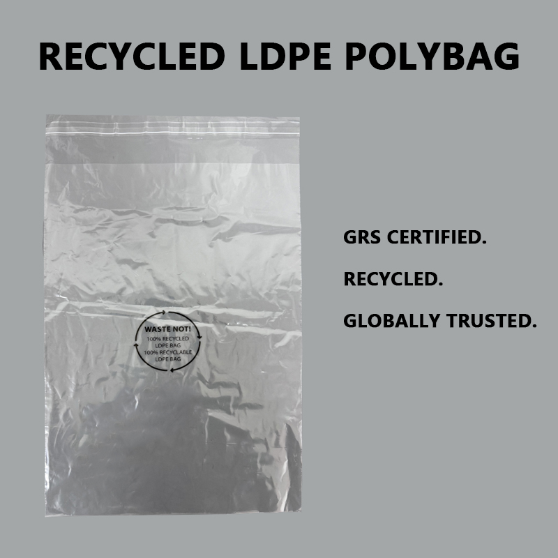 GRS Certified Recycled LDPE Poly Sacculi