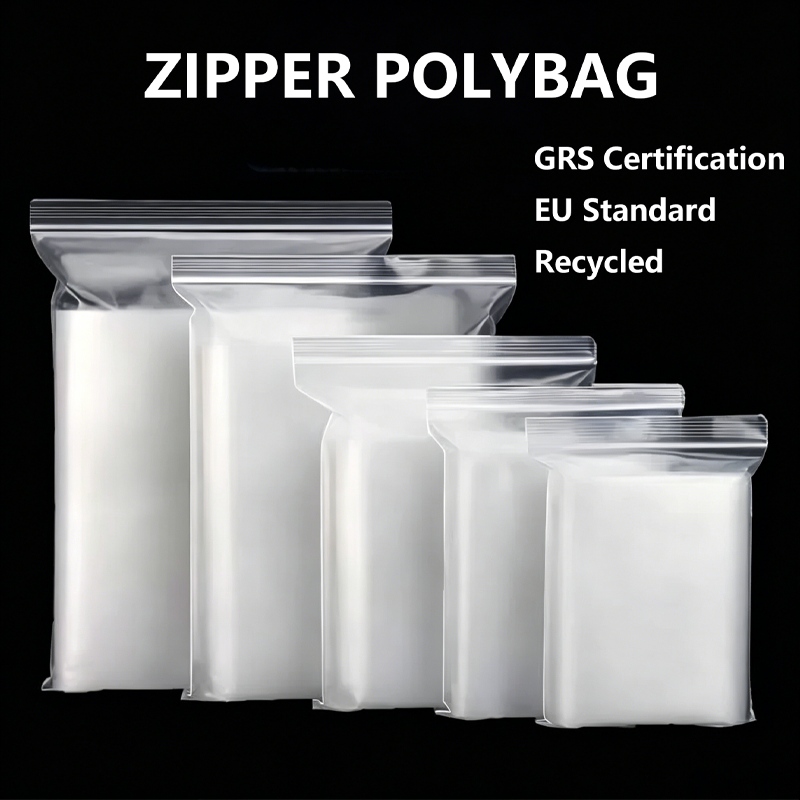 GRS Certified Recycled Zipper Poly Sacculi
