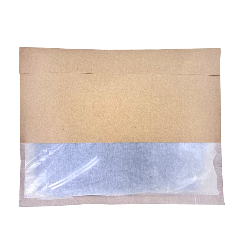 Custom Plastic-Free Recycled Kraft Paper Bag with Glassine Window